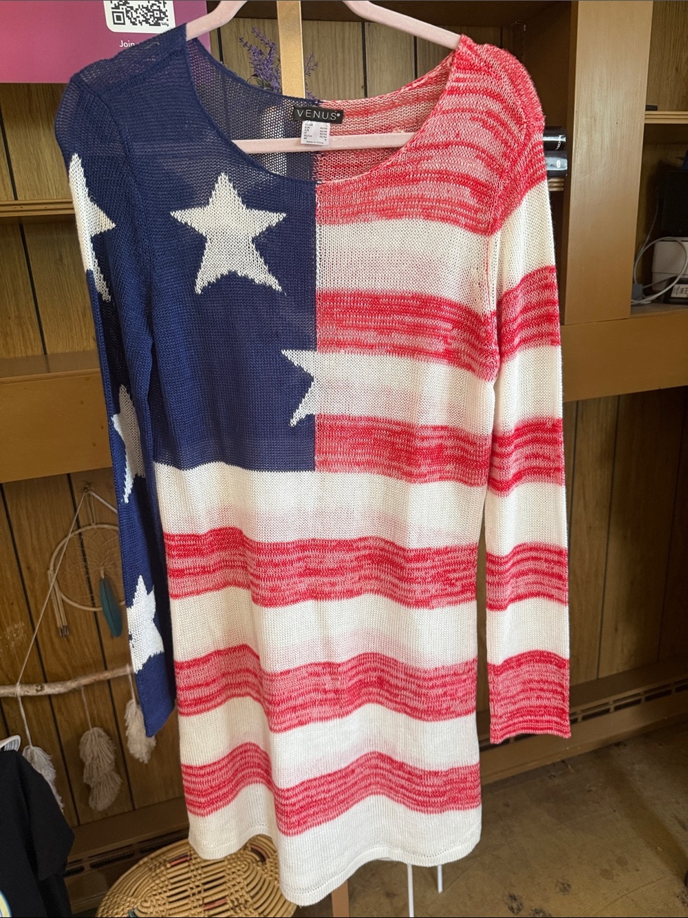 VENUS Knit Tunic /Coverup in Navy, Red & White